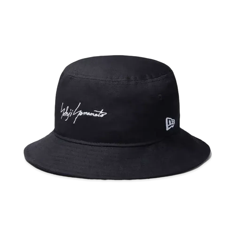 NEW ERA x Yohji Yamamoto FW22 Signature Logo Bucket 01 "Black"