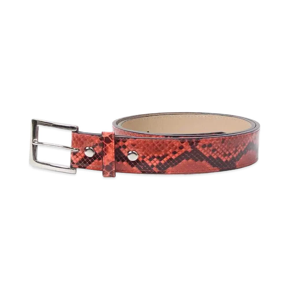 WACKO MARIA Python Leather Belt "Red"