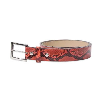WACKO MARIA Python Leather Belt "Red"