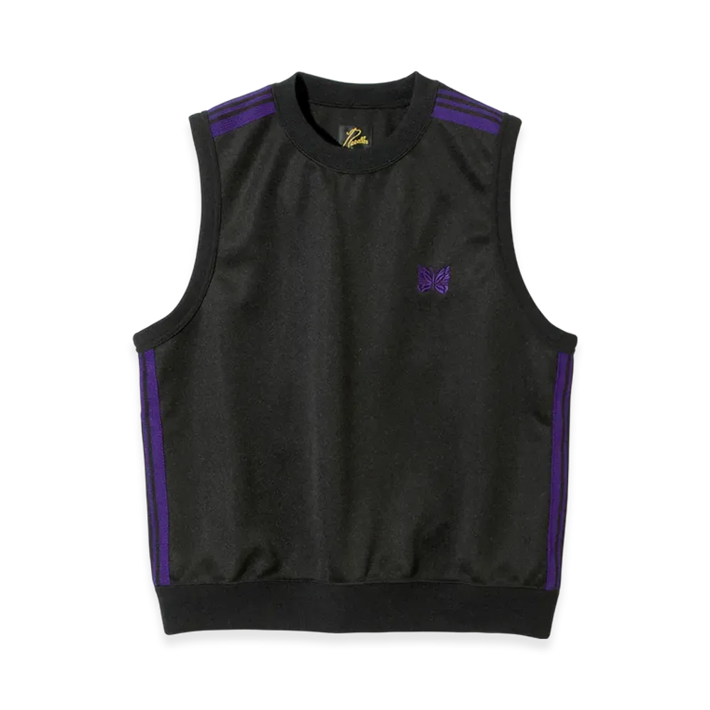 NEEDLES Sleeveless Track Crew Neck Shirt - Poly Smooth "Black"