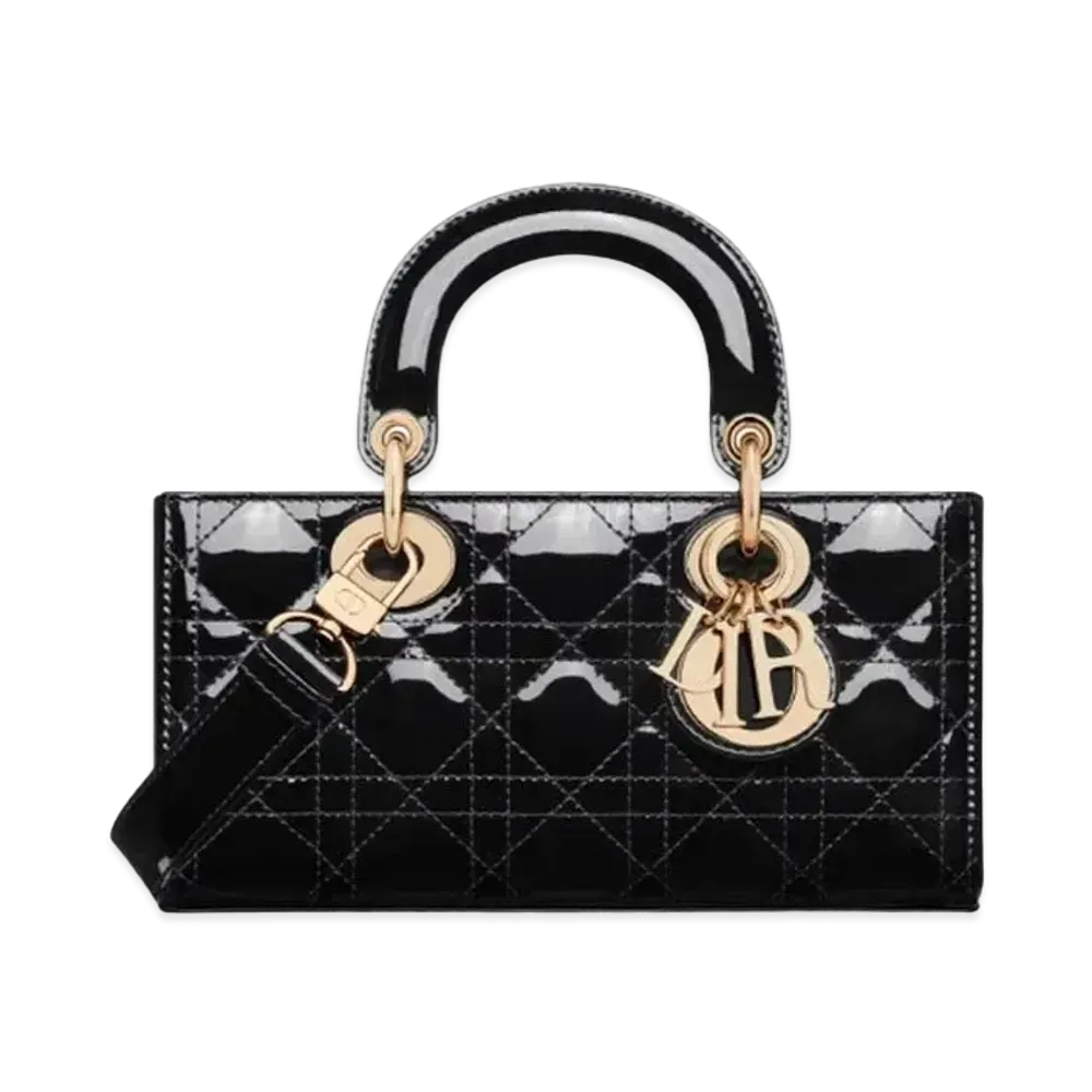 Dior Small Lady D Joy Bag Patent Cannage Calfskin "Black"
