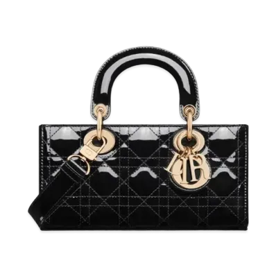 Dior Small Lady D Joy Bag Patent Cannage Calfskin "Black"