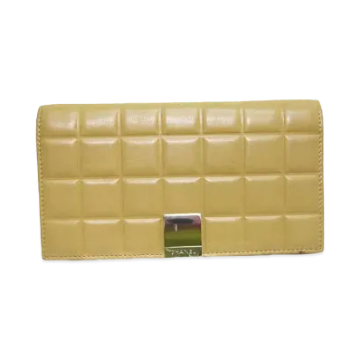 CHANEL Chocolate Bar Long Wallet "Yellow"