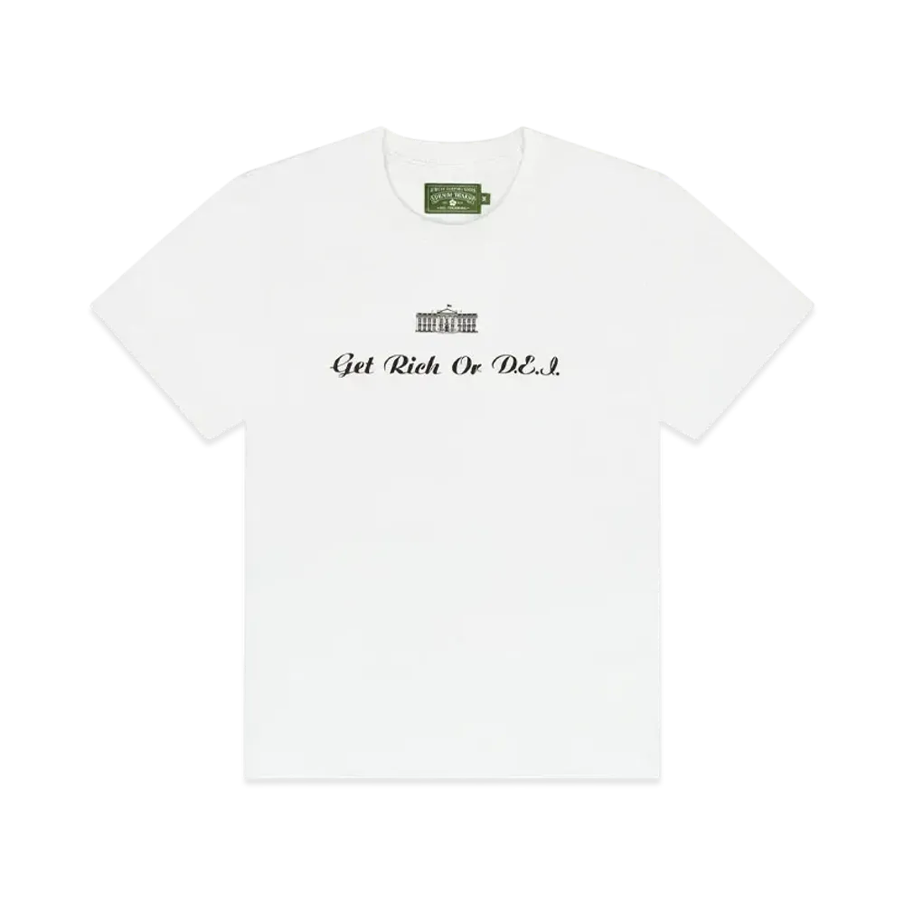 DENIM TEARS Get Rich or DEI Tee "White"