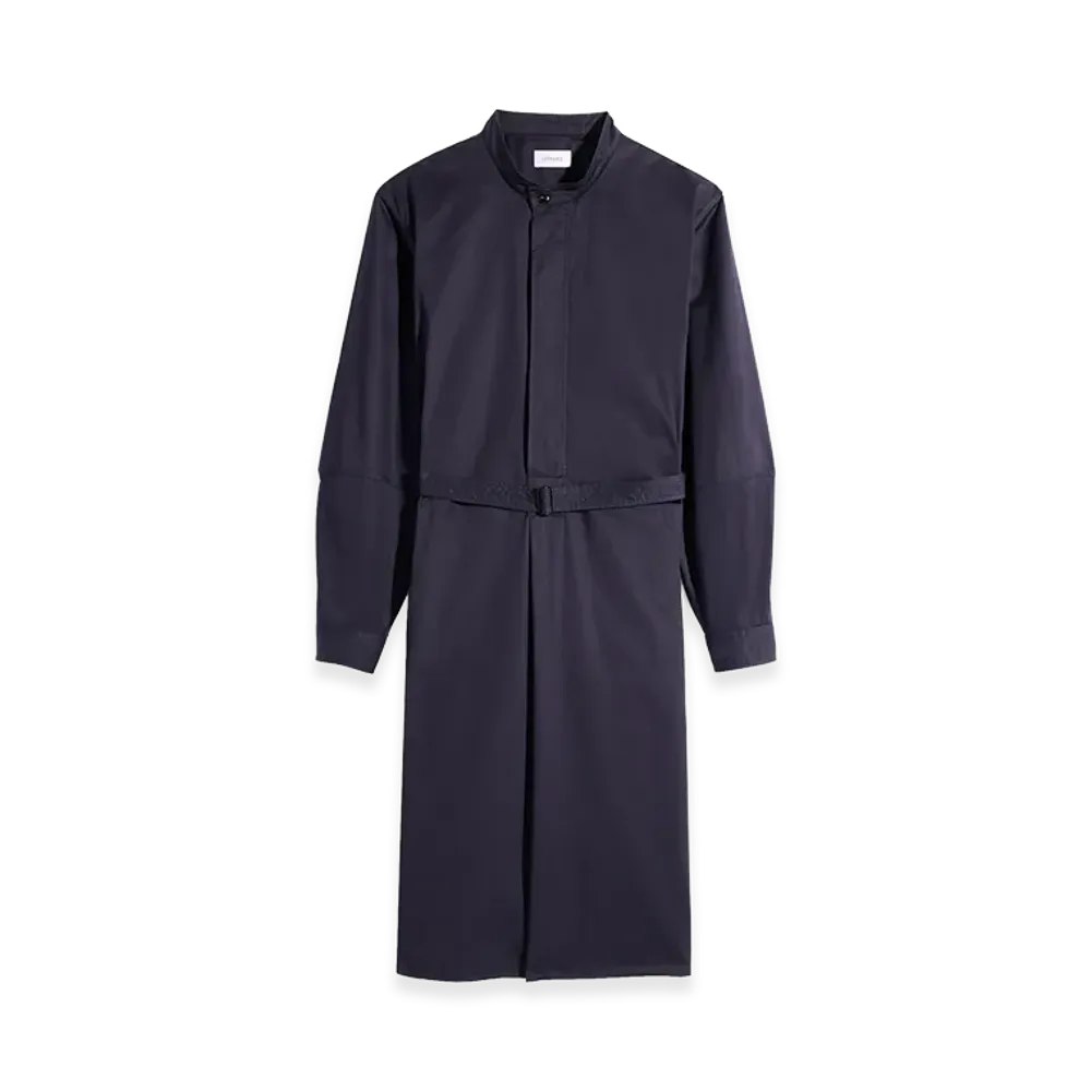 LEMAIRE Women's Light Cotton Satin Racquet Dress "Ink Blue"