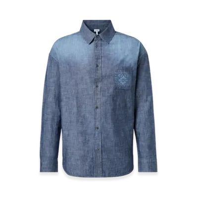 LOEWE Anagram Cotton Poplin Shirt "Denim"