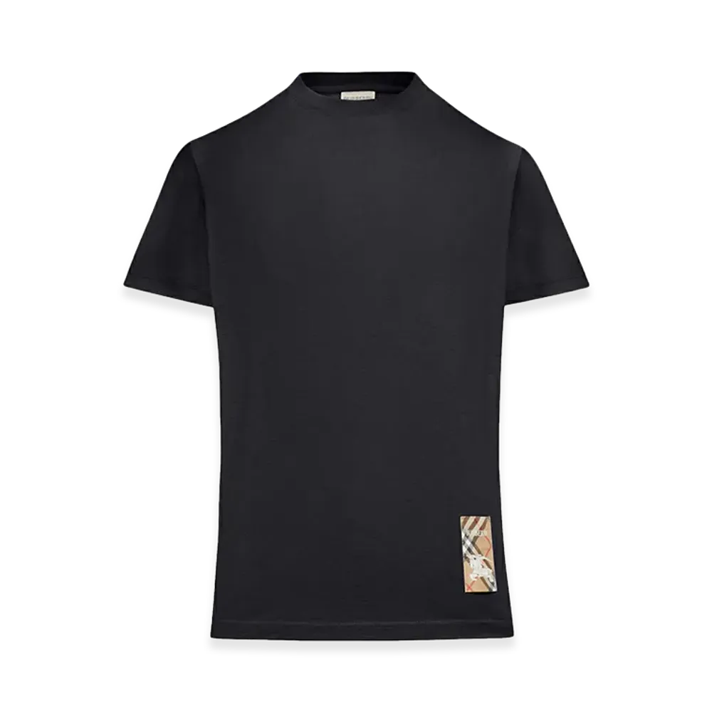Burberry Women's Cotton T-Shirt With Check Application "Black"