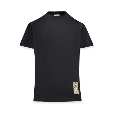 Burberry Women's Cotton T-Shirt With Check Application "Black"