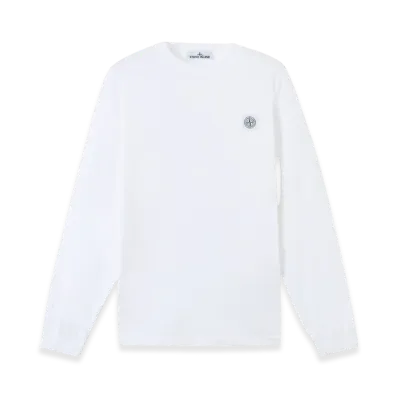 Stone Island 2100030 Organic Cotton Jersey Fissato Effect "White"