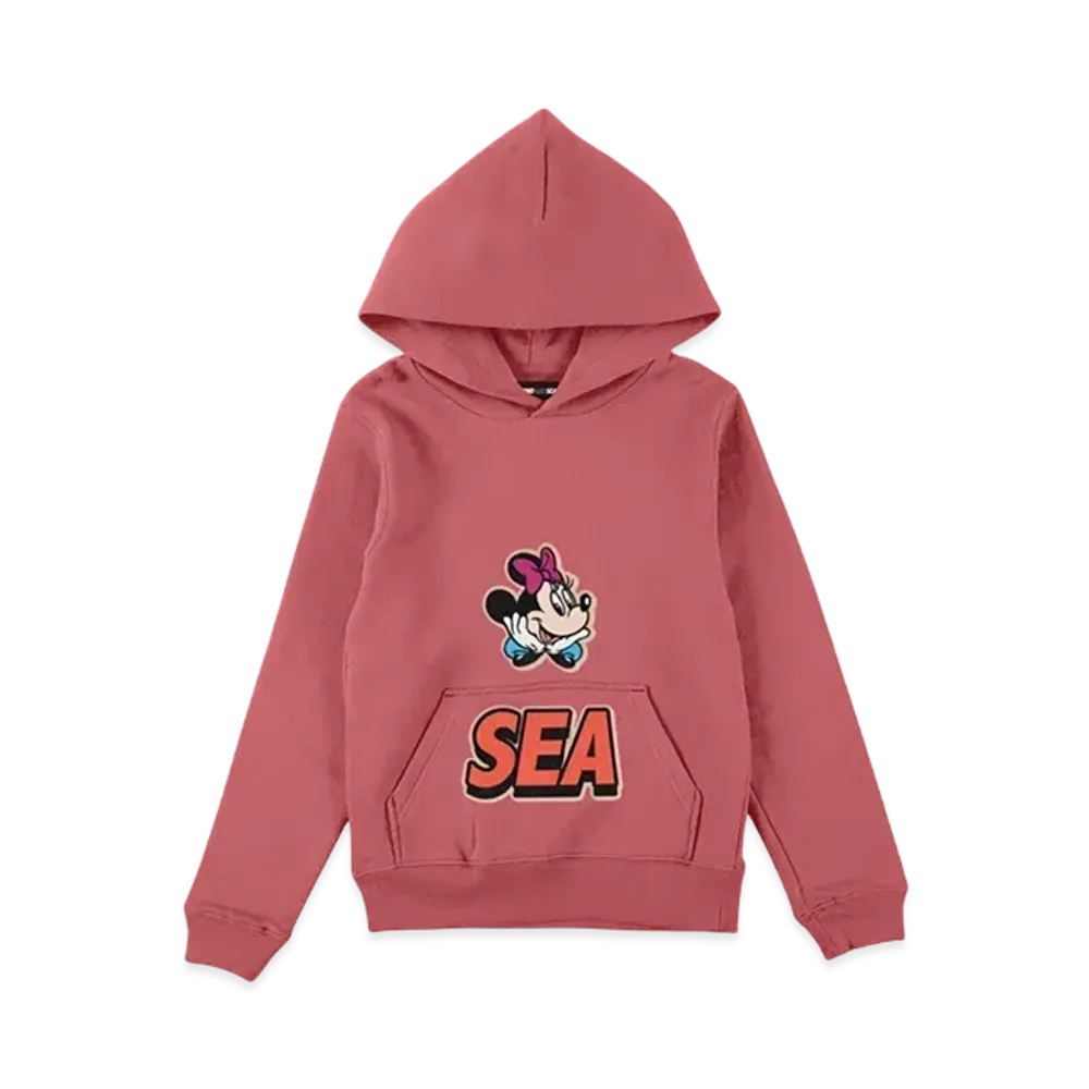 WIND AND SEA x Disney Minnie Front Pocket Hooded Sweat Shirt Kids "Pink"