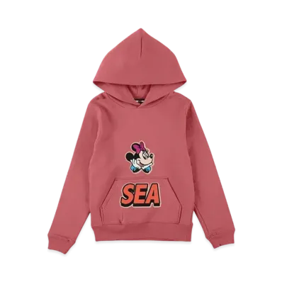 WIND AND SEA x Disney Minnie Front Pocket Hooded Sweat Shirt Kids "Pink"