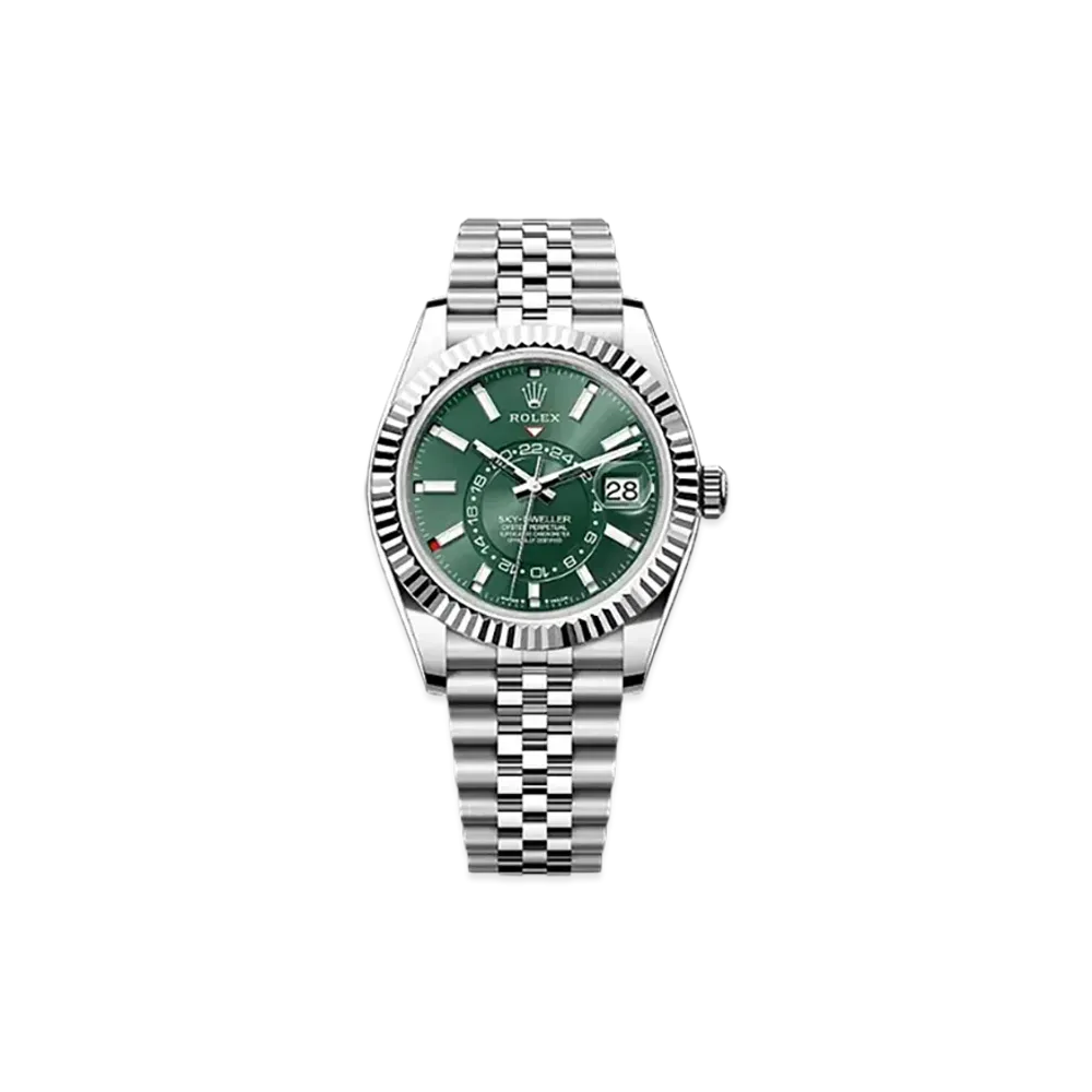 ROLEX Sky-Dweller 42mm Oystersteel & White Gold 336934 "Mint Green"