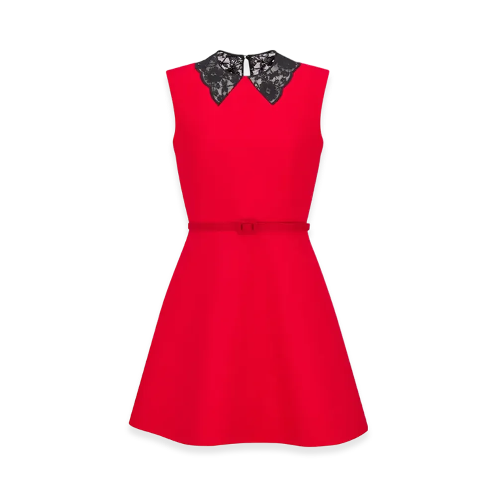 Dior Women's Lightweight Wool and Silk Dioramour Short Dress "Red"