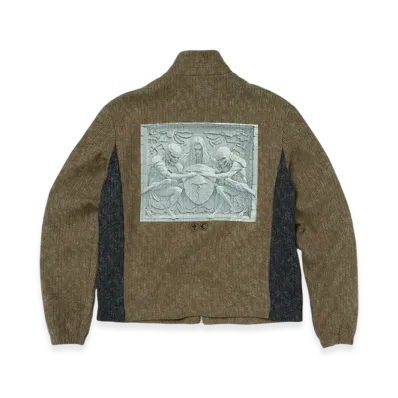 THUG CLUB Devil Peace Patch Knit Jacket "Brown"