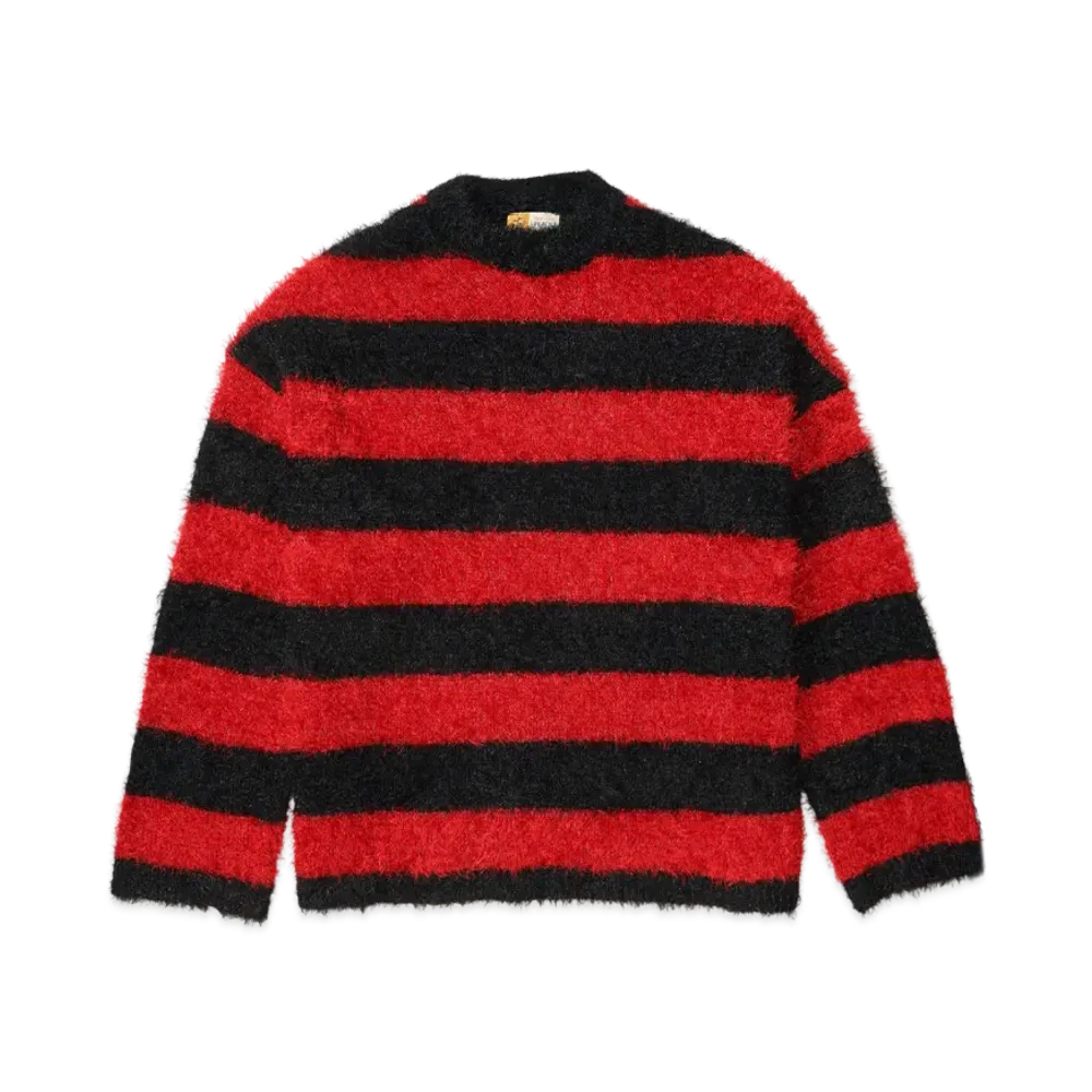 SAINT Mxxxxxx Crew Neck Knit Glitter Border "Black/Red"