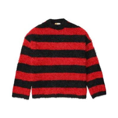 SAINT Mxxxxxx Crew Neck Knit Glitter Border "Black/Red"