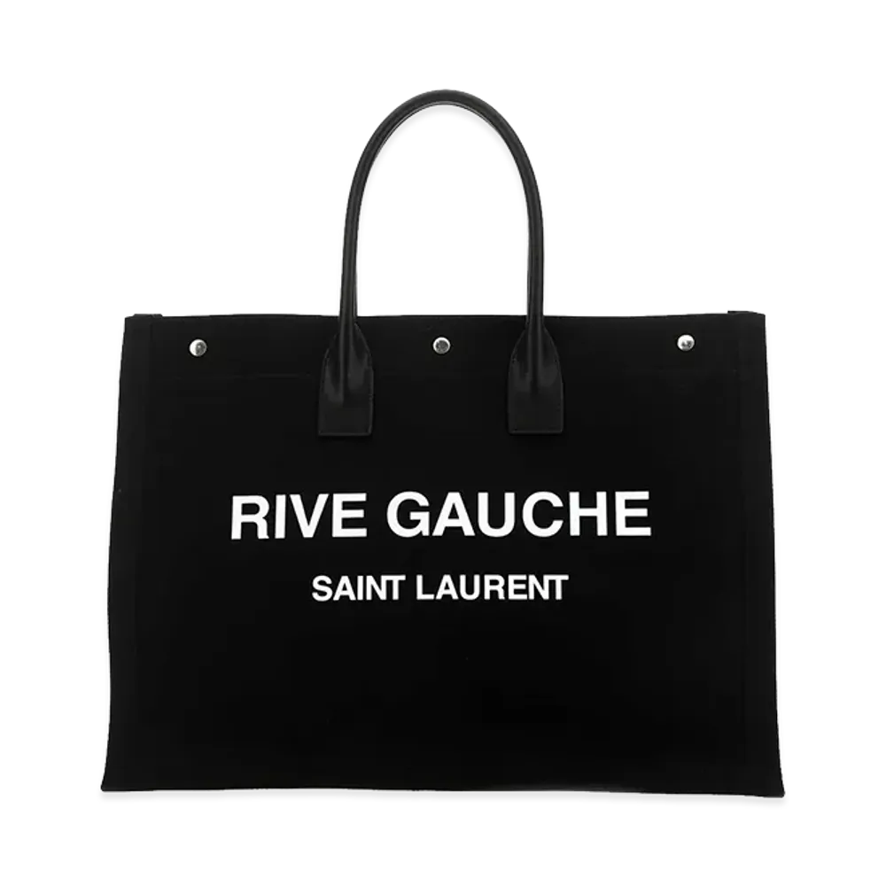 Saint Laurent Women's Canvas Rive Gauche Shopping Bag "Black"
