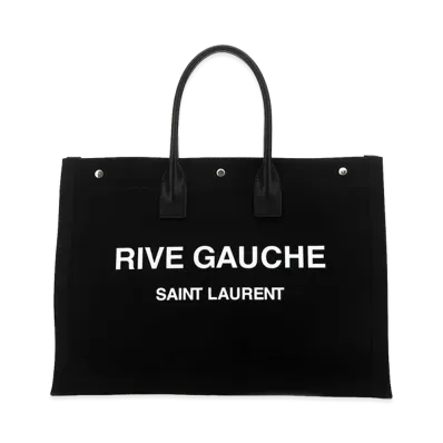 Saint Laurent Women's Canvas Rive Gauche Shopping Bag "Black"