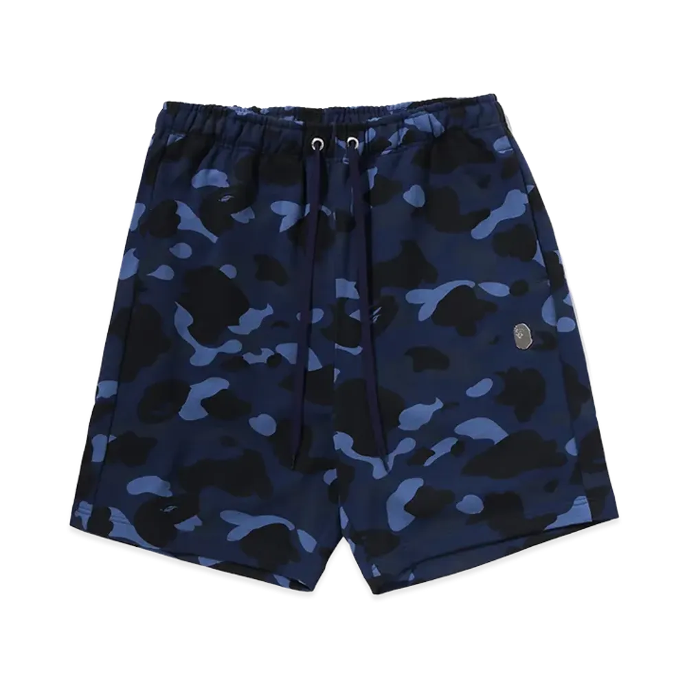 A BATHING APE Metal Ape Head Relaxed Fit Sweat Shorts "Navy"