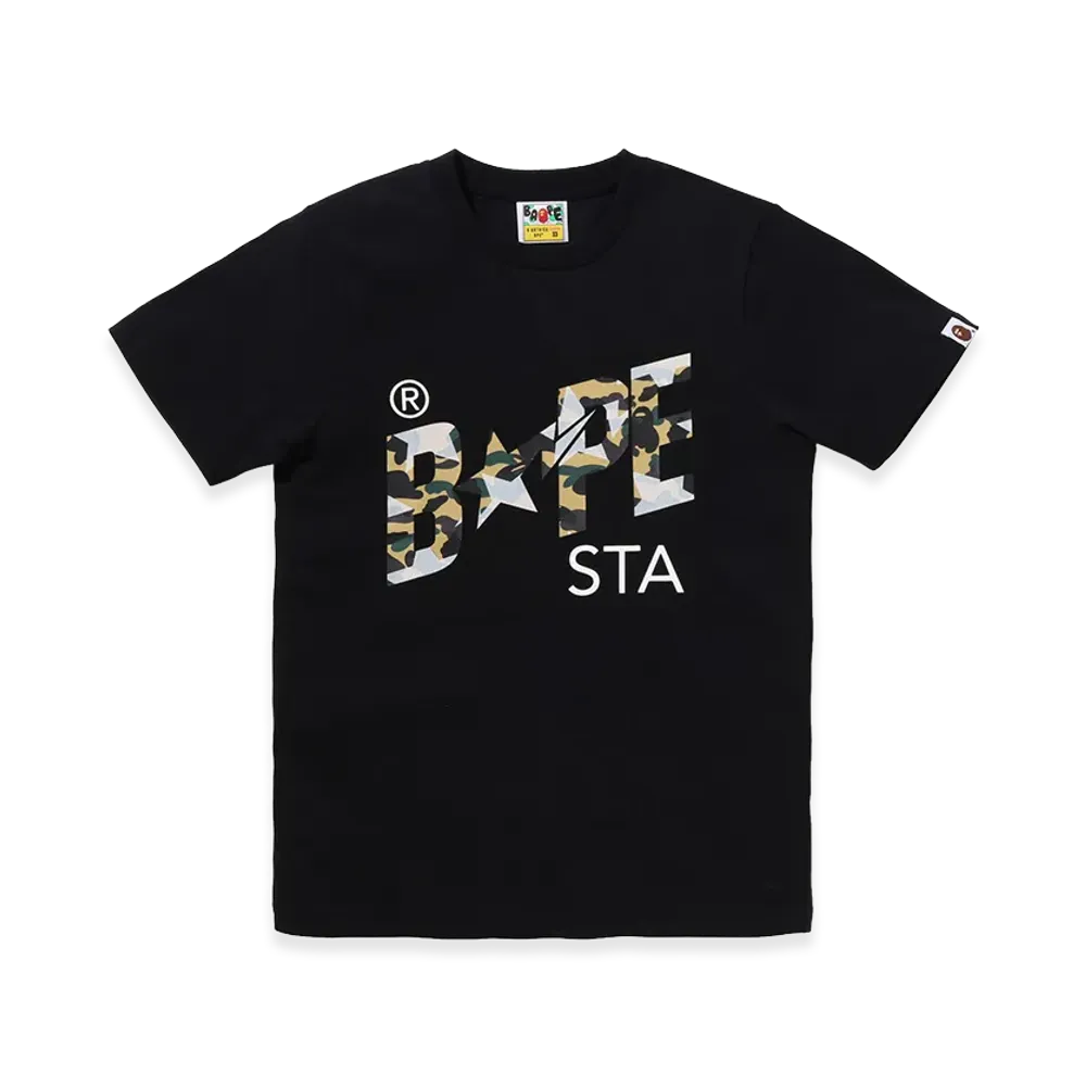 A BATHING APE Women's Bape Sta Tee "Black/Yellow"