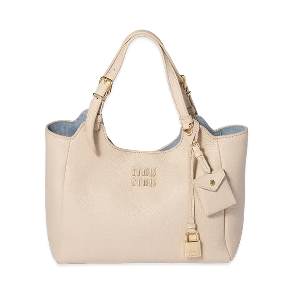 MIU MIU Leather Handbag "Travertine/Periwinkle"