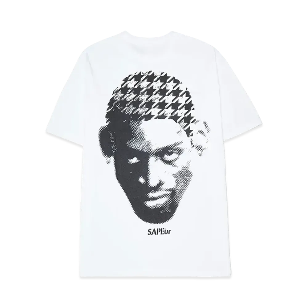 SAPEur Hounds Tooth Head S/S Tee "White"