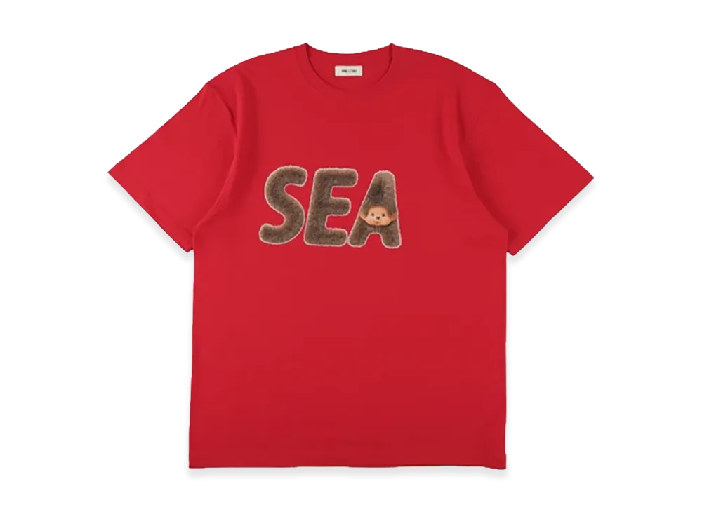 WIND AND SEA x Monchhichi Fur Og Sea Tee "Red"
