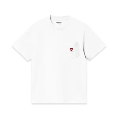 Carhartt WIP Women's S/S Pocket Small Heart T-Shirt "White/Red"