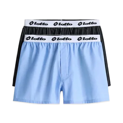 H&M x LOTTO Cotton Boxer Shorts 2-Pack "Light Blue"