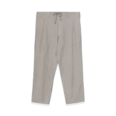 Yohji Yamamoto POUR HOMME Garment Dye Flax Draws String Pants "Gray"