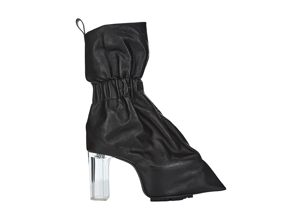 Rick Owens FW26 Tower Pull On Cuffed Taquito Grainy Cow "Black/Clear"