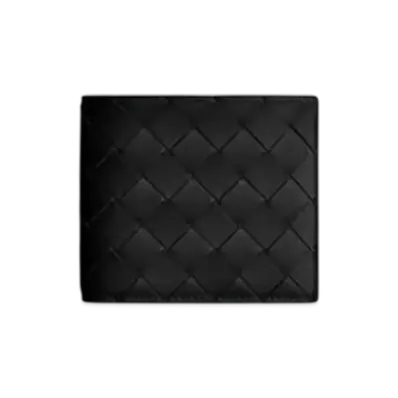 Bottega Veneta Intrecciato Bi-Fold Wallet With Coin Purse "Black"