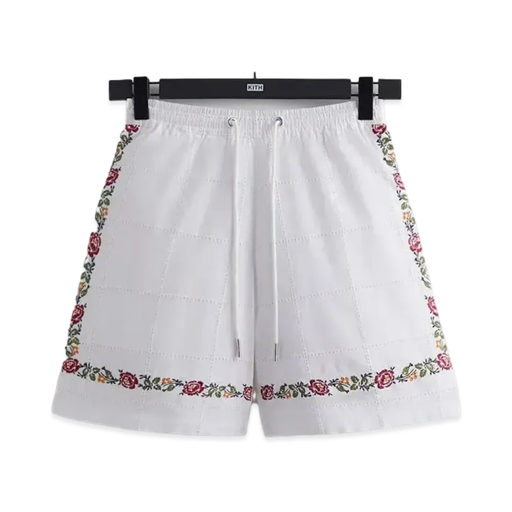 Kith Windowpane Eyelet Belmont Short "White"