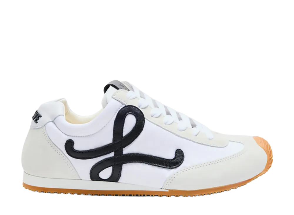 LOEWE Women's Ballet Runner 2.0 in Nylon and Calfskin "White/Black"