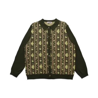 TTT MSW Flower Jacquard Knit Cardigan "Green"