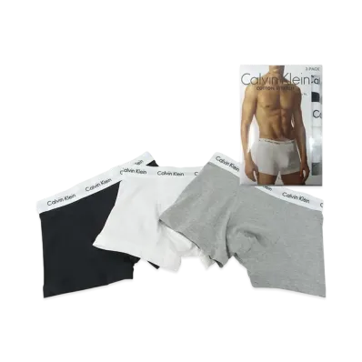 Calvin Klein 3 Pieces Cotton Stretch Boxer Shorts "Black/White/Grey Heather"