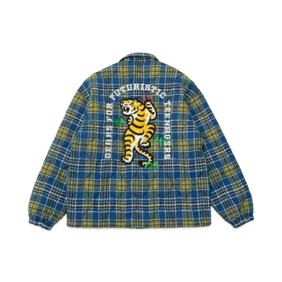 HUMAN MADE Quilted Check Coach Jacket "Blue"