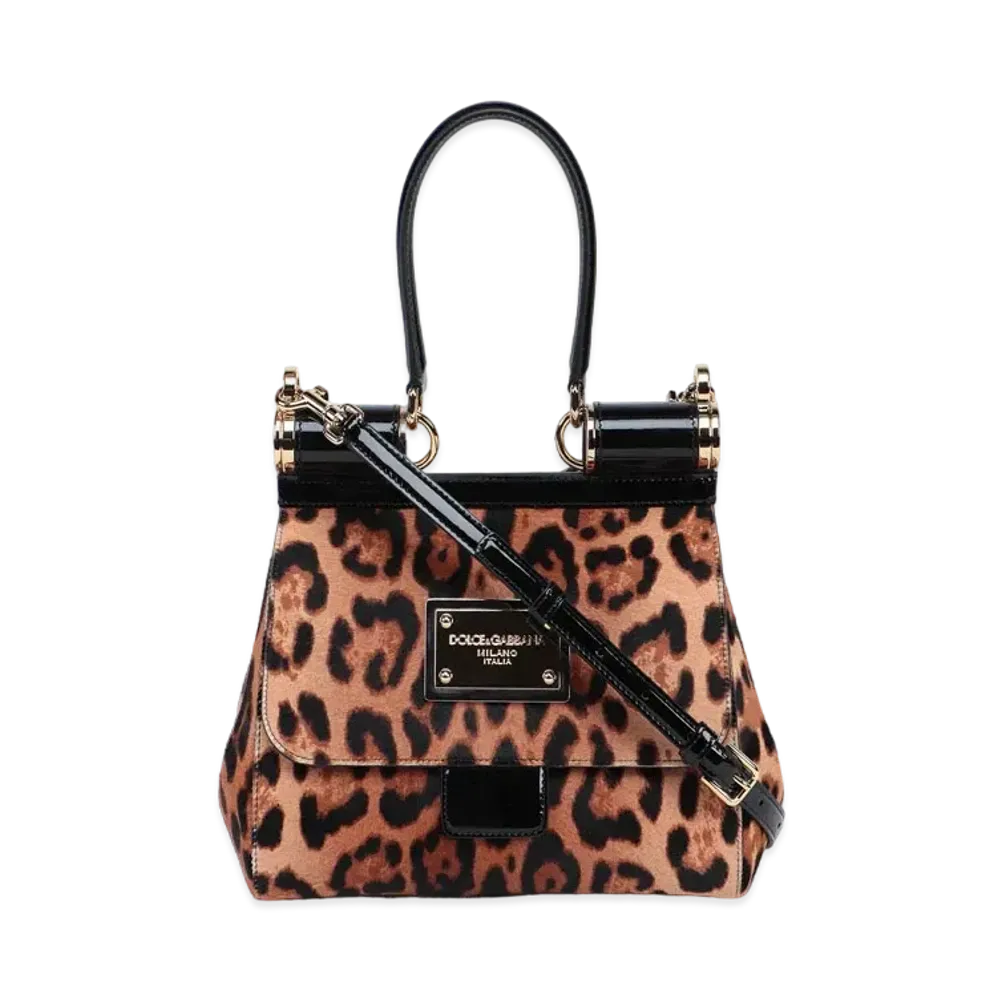 Dolce&Gabbana 90Es Sicily Bag Medium Ponnkin Leopard Print "Multicolor"