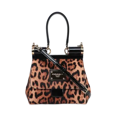 Dolce&Gabbana 90Es Sicily Bag Medium Ponnkin Leopard Print "Multicolor"