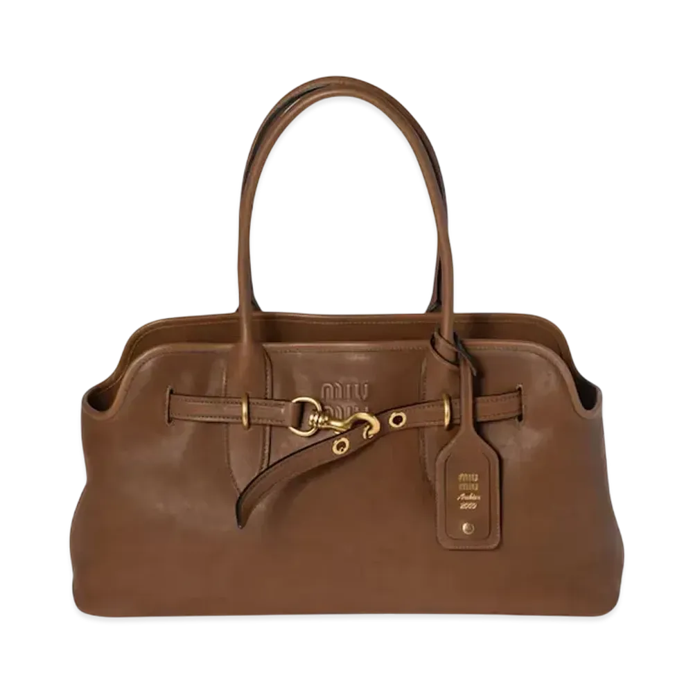 MIUMIU Aventure Nappa Leather Bag Large "Brown"