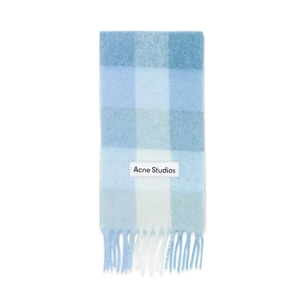 Acne Studios Mohair Check Scarf "Light Blue/White/Powder Blue"