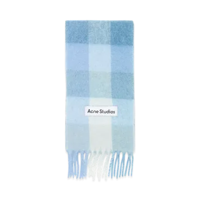 Acne Studios Mohair Check Scarf "Light Blue/White/Powder Blue"