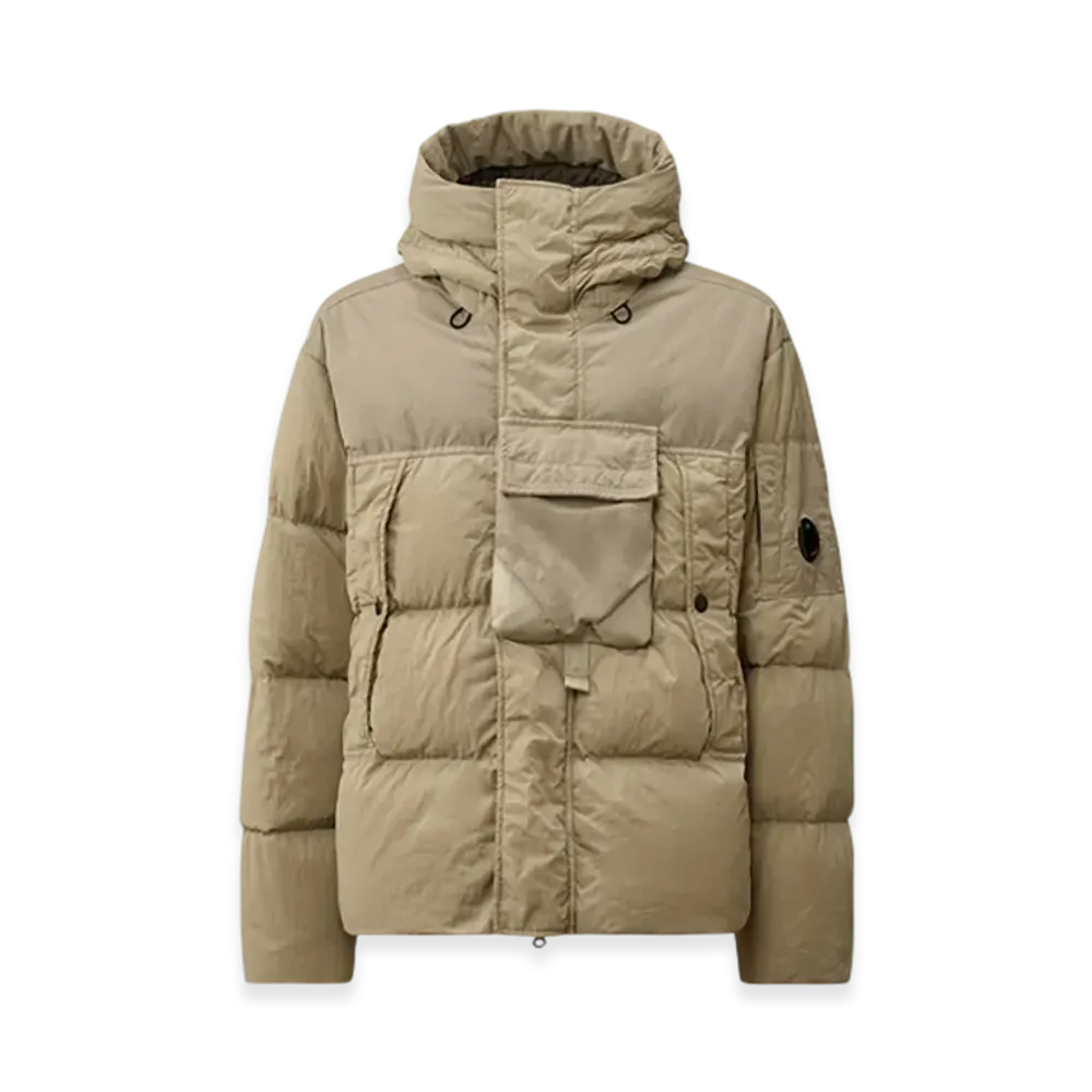 C.P. Company Eco-Chrome R Mixed Hooded Down Jacket "London Fog Grey"