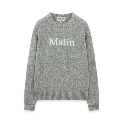 Matin Kim Matin Mixed Yarn Knit Pullover "Grey"
