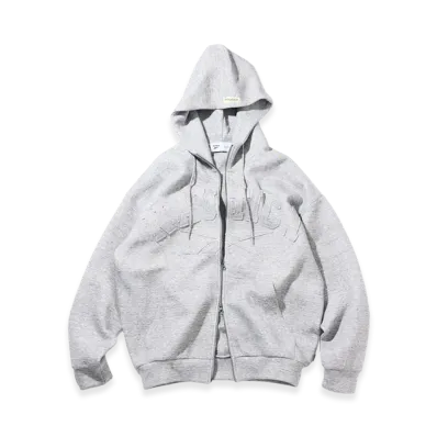Reebok x NAUTICA Arch Logo Cardboard Knit Zip-Up Sweatshirt Hoodie "Chacoal Grey"
