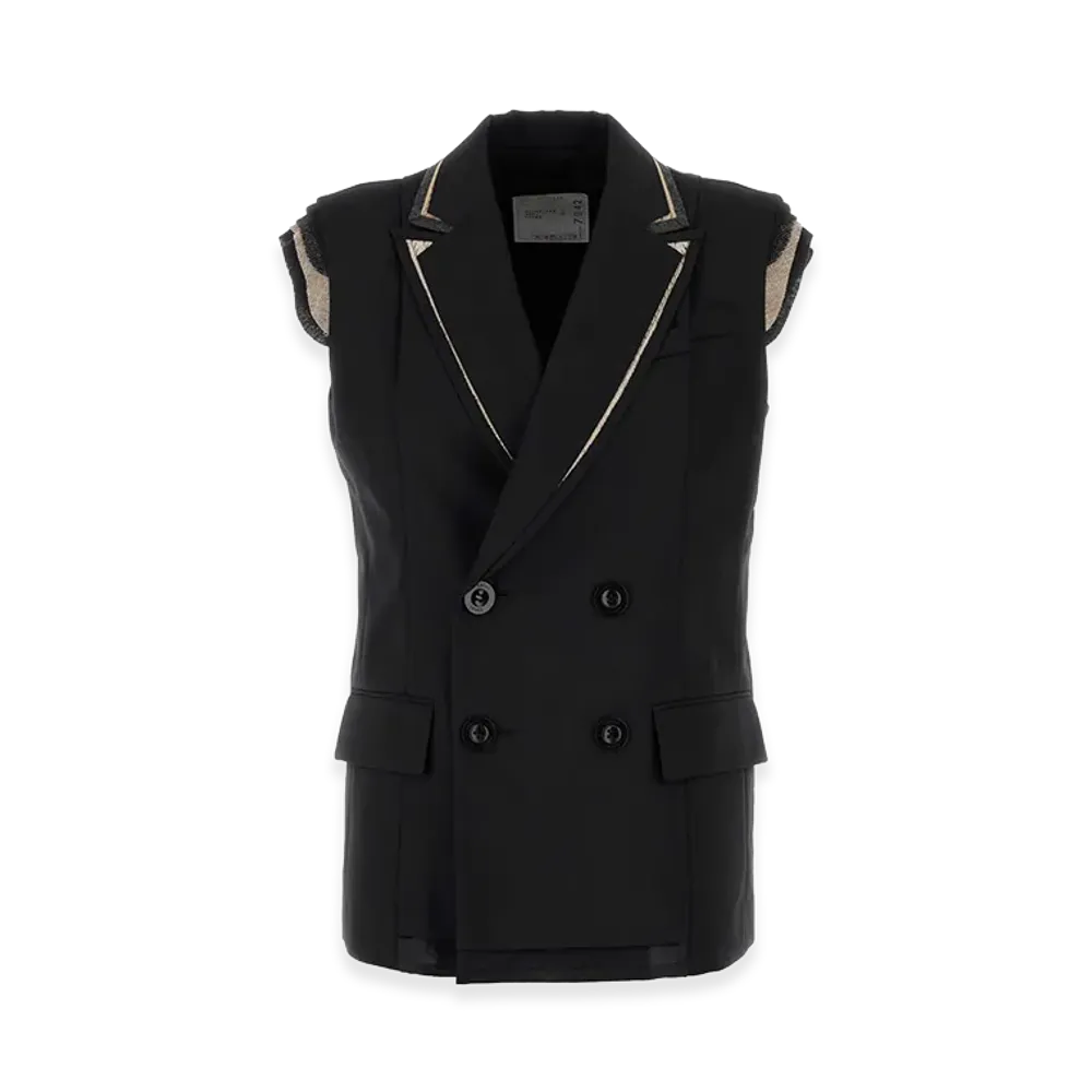 sacai Women's Polyester Blend Vest "Black"