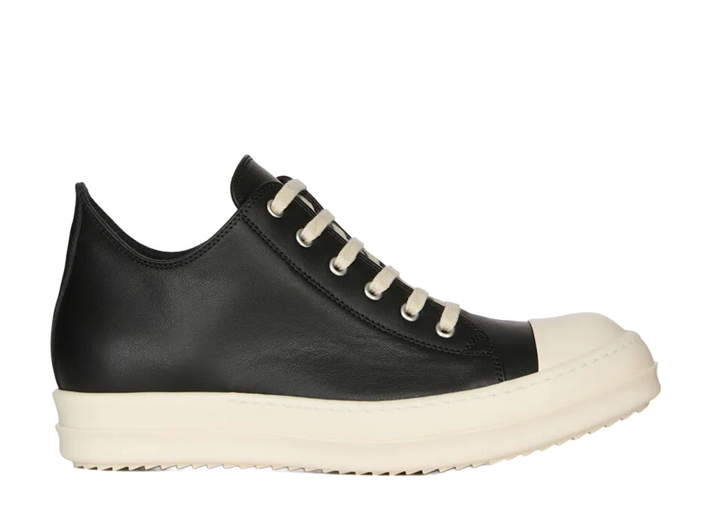 Rick Owens FW26 Tower Low Sneaks Full Grain Calf Leather "Black/Milk"