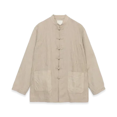 S'YTE x GDC Vintage Linen Chino Cloth Octagon Star Embroidery China Jacket "Beige"