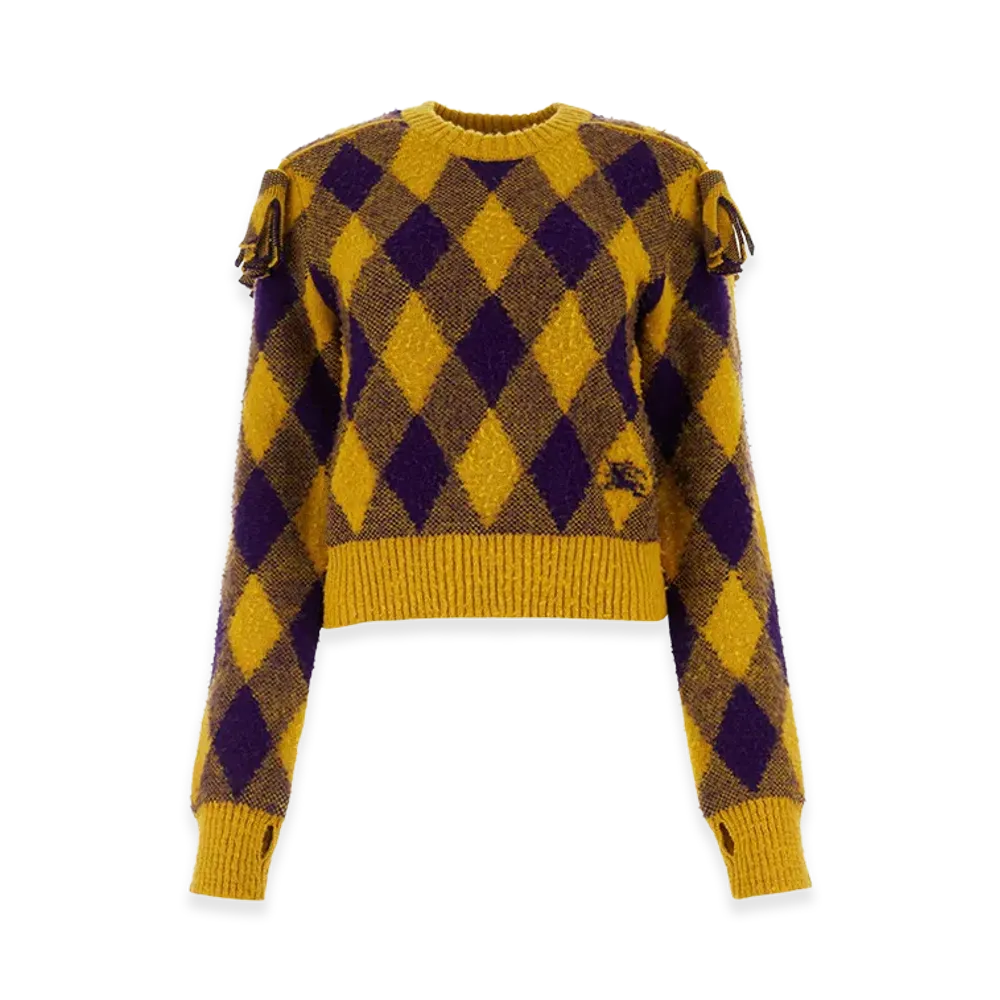 Burberry Women's Embroidered Wool Sweater "Checked"