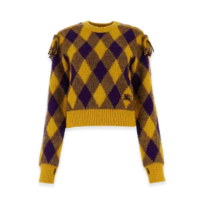 Burberry Women's Embroidered Wool Sweater "Checked"